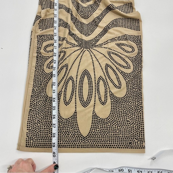 Banjul‎ Rhinestone Waves Body-Con Nude Stretchy midi shear dress Medium - Picture 13 of 16